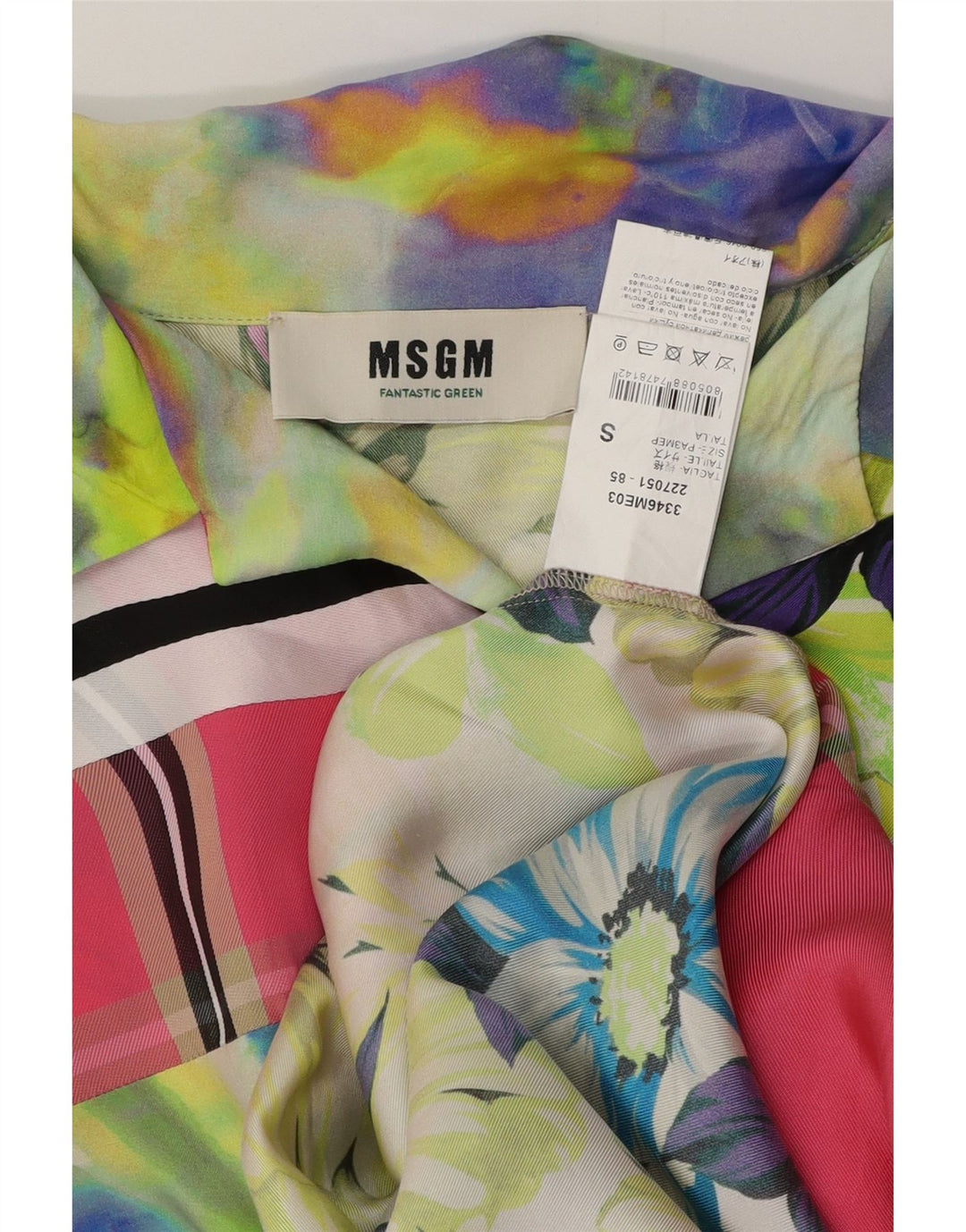 Męska koszula z krótkim rękawem i luźnym krojem MSGM, mała, wielobarwna, w kwiaty, tropikalna