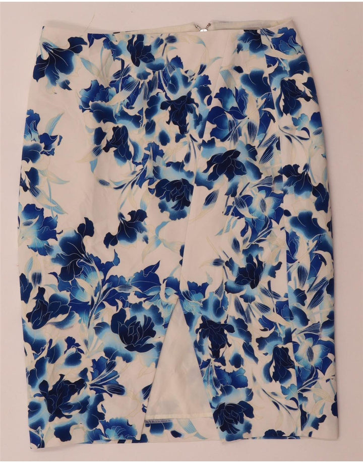 Damska spódnica ołówkowa Oasis UK 12 Medium W32 Biały kwiatowy poliester
