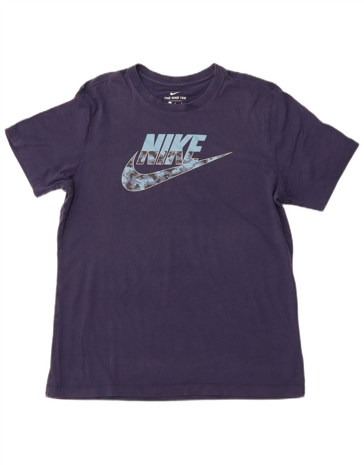 Męski T-shirt z grafiką NIKE, duży, granatowy, bawełniany