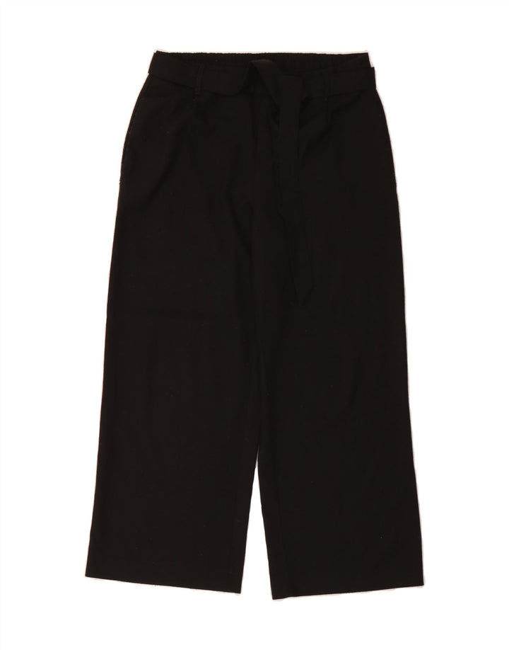 ZARA Womens Wide Leg Cropped Trousers Small W30 L25 Black Polyester Vintage Zara and Second-Hand Zara from Messina Hembry 