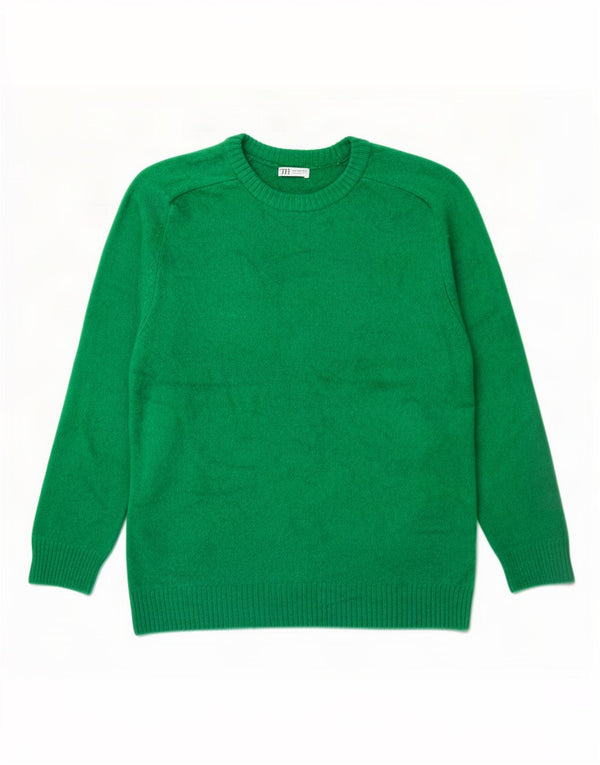 Męski sweter z okrągłym dekoltem Zara XL, zielony akryl