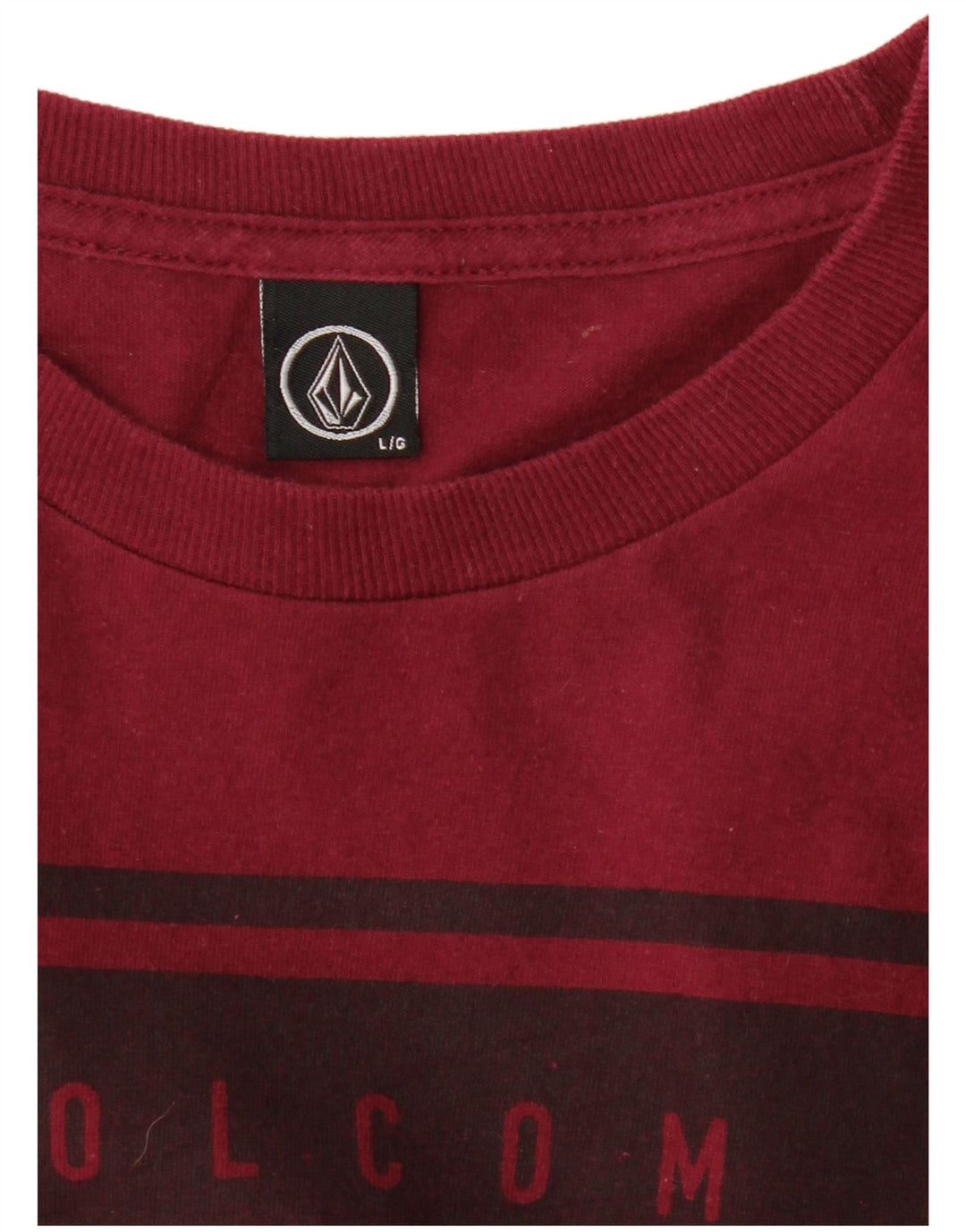 Męski T-shirt z grafiką Volcom, duży, bordowy