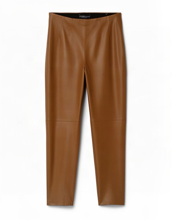 Zara Womens Faux Leather Leggings XL W32 L27 Beige