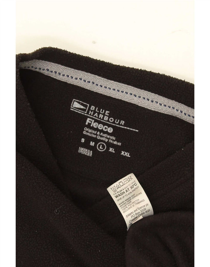 Marks & Spencer Męski sweter polarowy, duży, czarny, poliester
