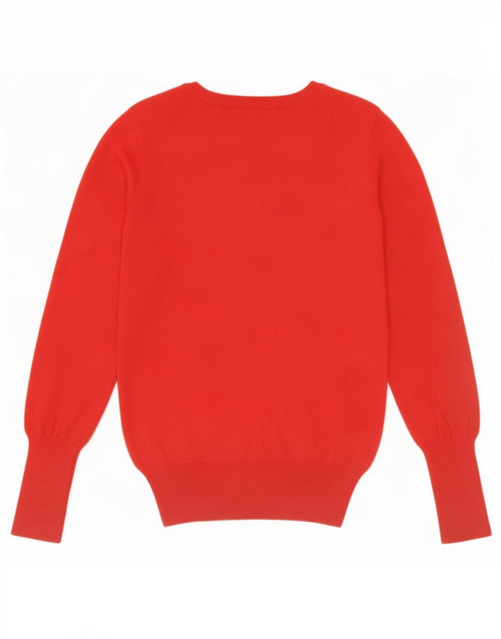 Sweter damski Zara z dekoltem w kształcie litery V, UK 12, średni czerwony