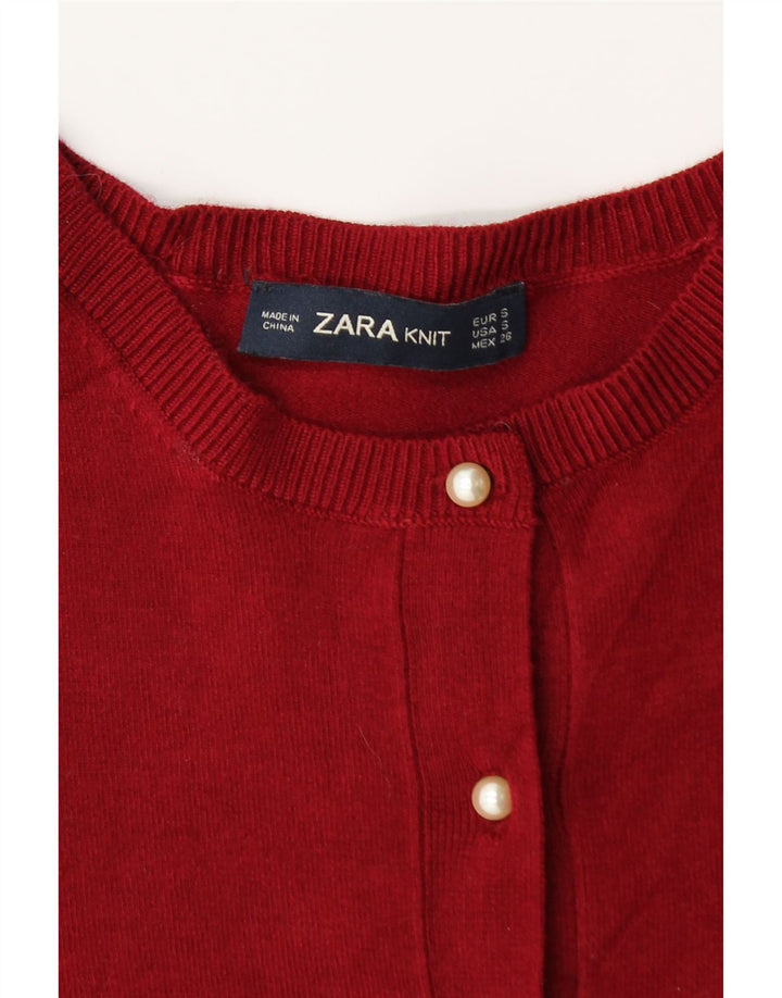 Sweter damski Zara Cardigan UK 8 Small Red Wiskoza