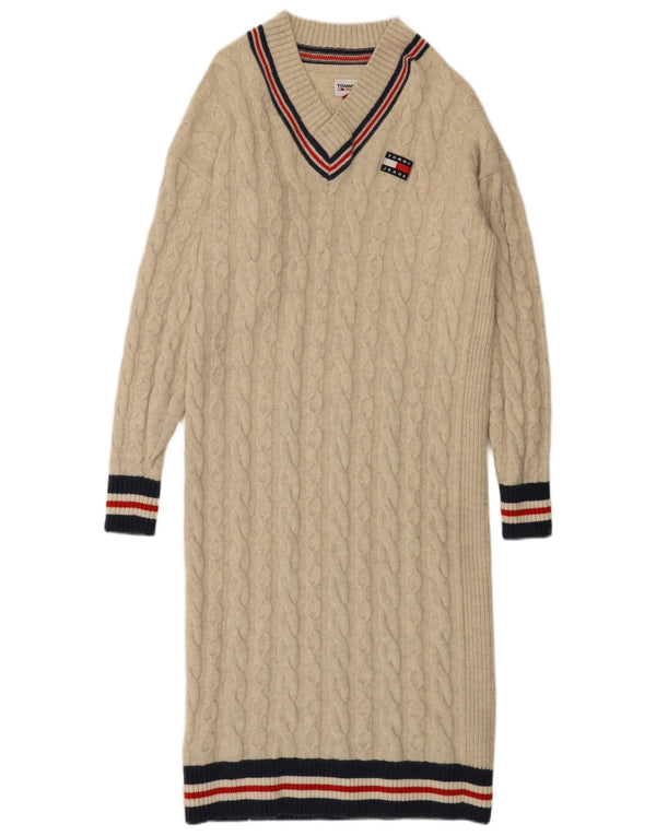 Damska sukienka z długim rękawem Tommy Hilfiger UK 10 Small White