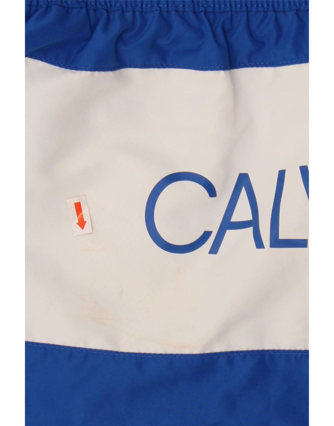 Męskie spodenki kąpielowe Calvin Klein z grafiką, duże, niebieskie, poliestrowe z blokami kolorów