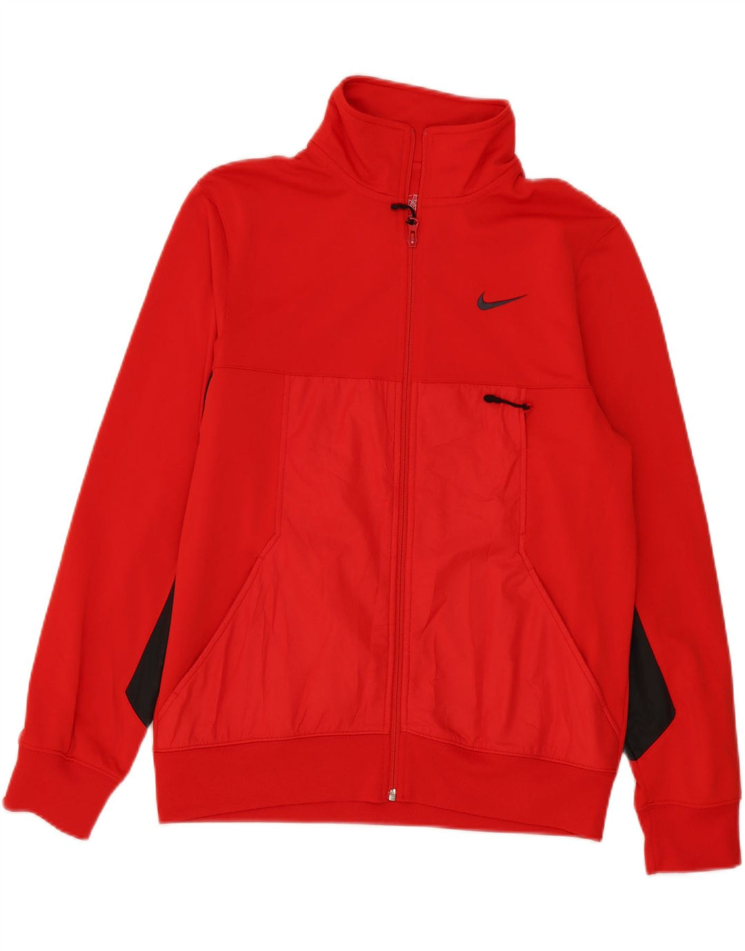 Męska bluza dresowa NIKE, średnia czerwona, z blokami kolorów