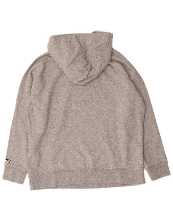 Męski sweter z kapturem z grafiką Levi's, duży, szary, bawełniany