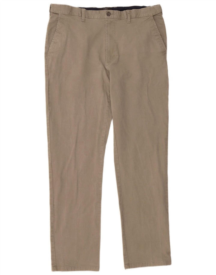 Męskie spodnie typu chino Regular Marks & Spencer W38 L33 Szara bawełna