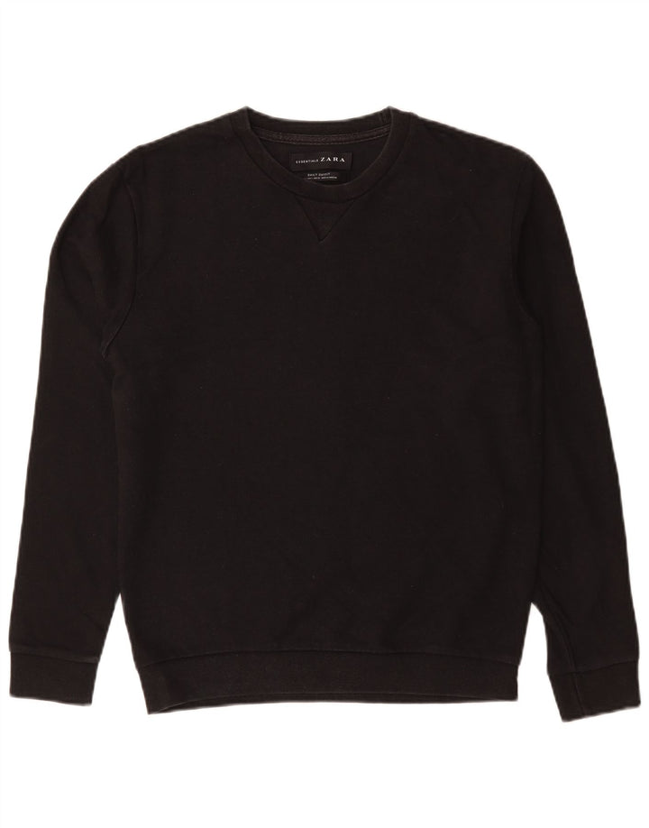 Męski sweter Zara, mały, czarny, bawełniany