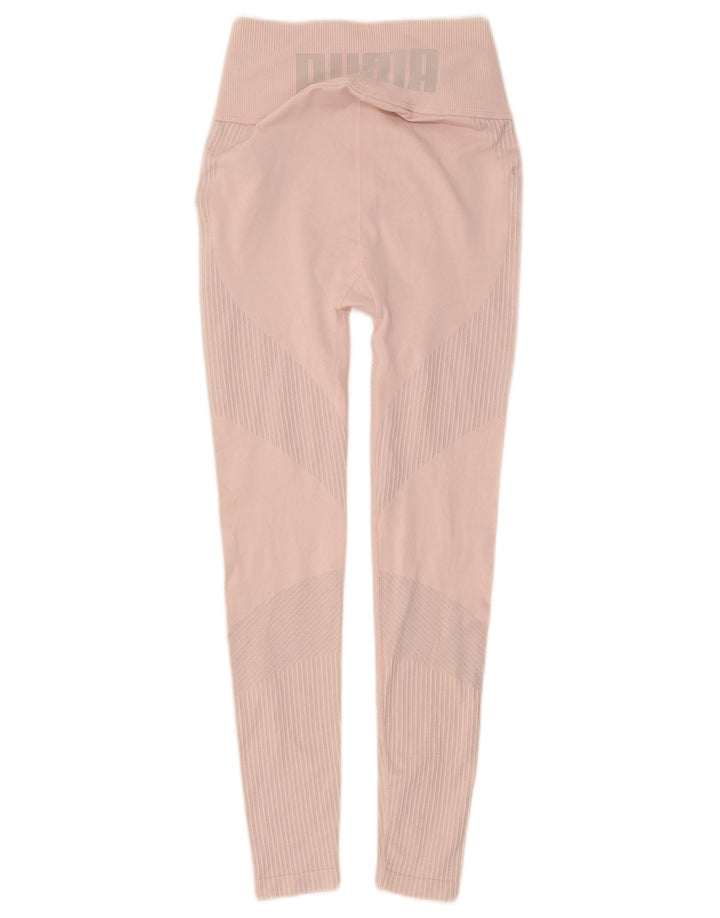 Damskie legginsy Puma Graphic UK 6 XS Różowe paski z poliestru