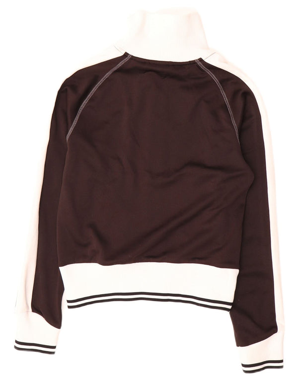 PUMA Womens Crop Tracksuit Top Jacket UK 10 Small Black Colourblock