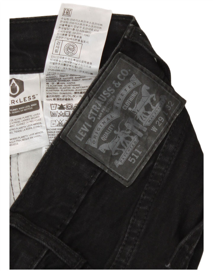 Męskie jeansy slim fit Levi's W29 L32 Czarna bawełna