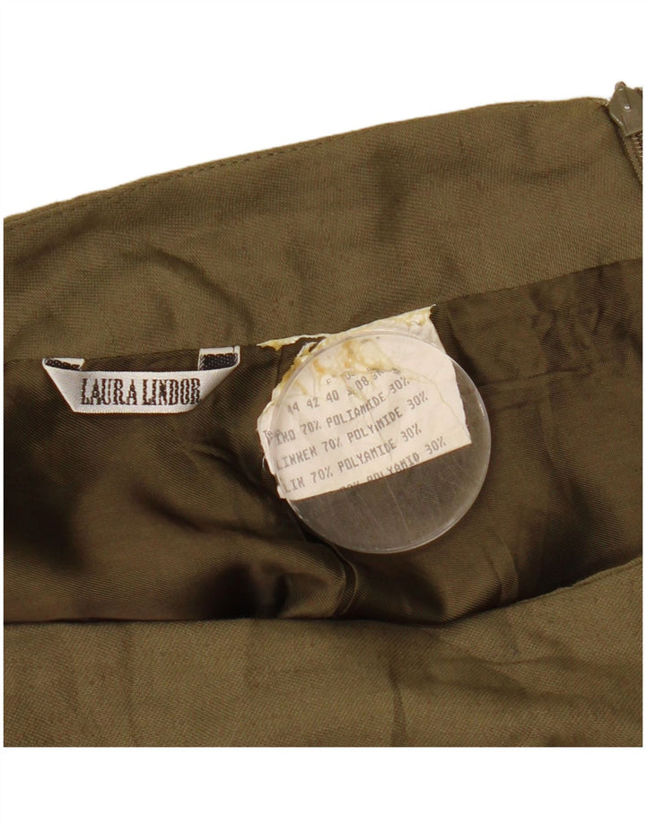 LAURA LINDOR Damska spódniczka mini EU 40 Medium W28 Khaki Poliamid