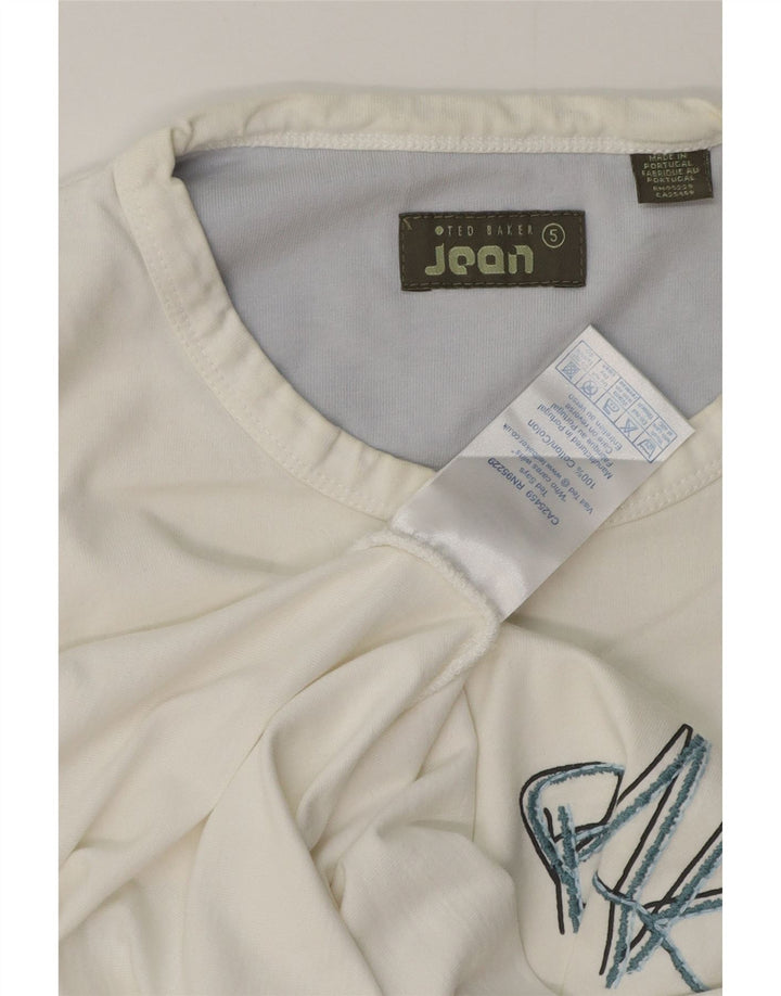 Męska koszulka z grafiką Ted Baker, rozmiar 5 XL, biała, bawełniana