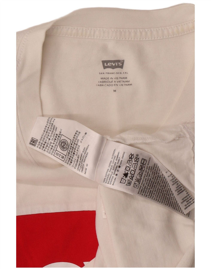 Damska koszulka Levi's Crop Graphic Top UK 14 w kolorze średniej bieli