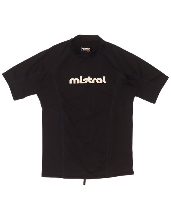 Chłopięcy T-shirt z grafiką Mistral, 13-14 lat, 2XL, granatowy, poliester