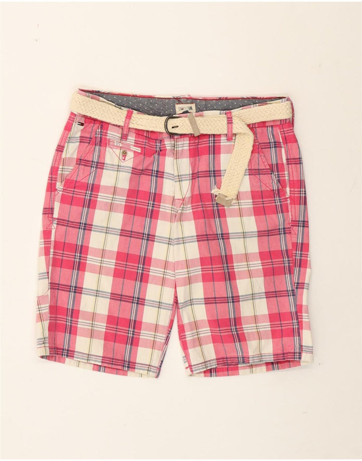 Damskie spodenki Chino Tommy Hilfiger W29 Średni różowy bawełniana krata