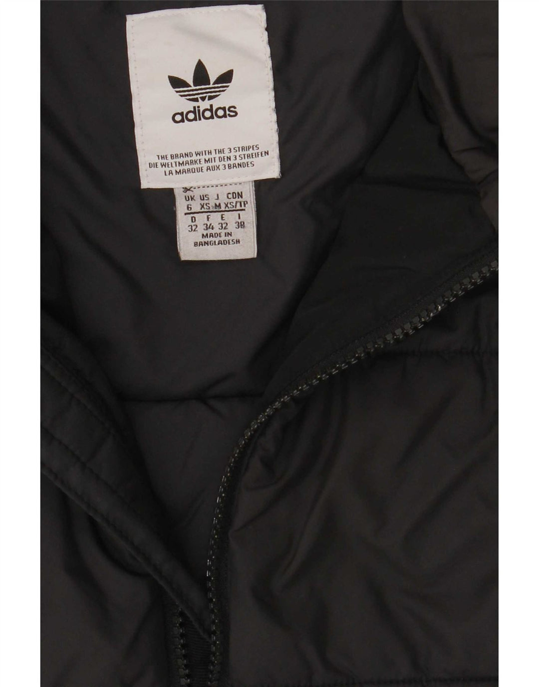 Damska wyściełana kurtka z kapturem Adidas UK 6 XS Czarny poliester