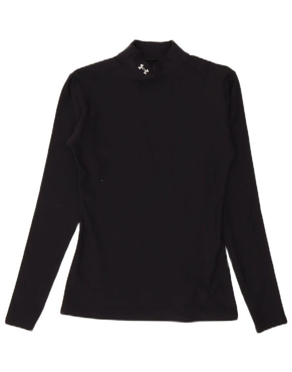 Under Armour Womens Cold Gear Top Long Sleeve UK 12 Medium Black Nylon