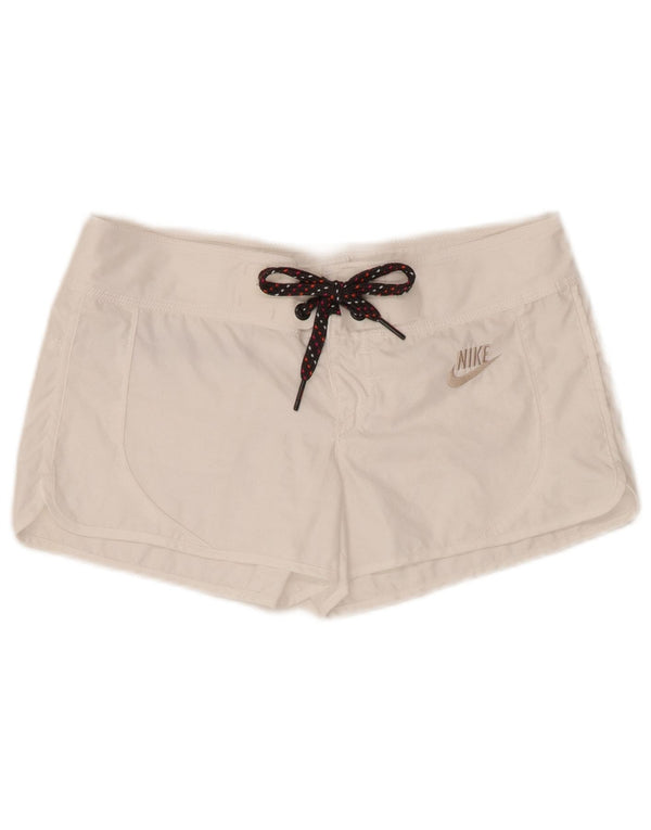 Damskie spodenki sportowe Nike UK 10, małe, białe, poliestrowe