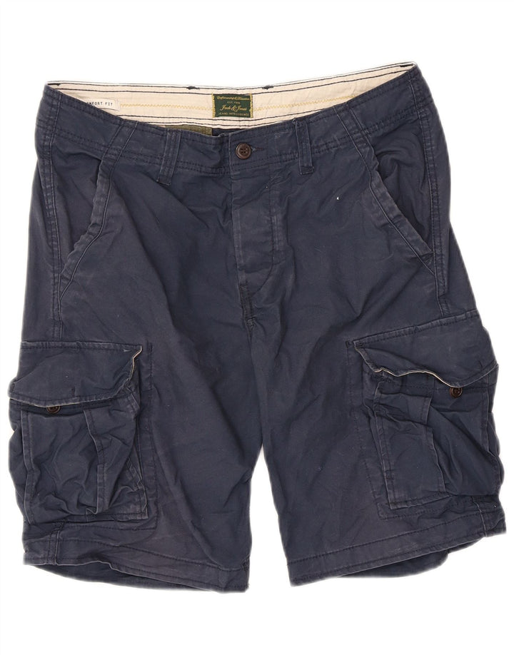 Męskie spodenki cargo Jack & Jones Comfort Fit, średnie W34, granatowe, bawełniane