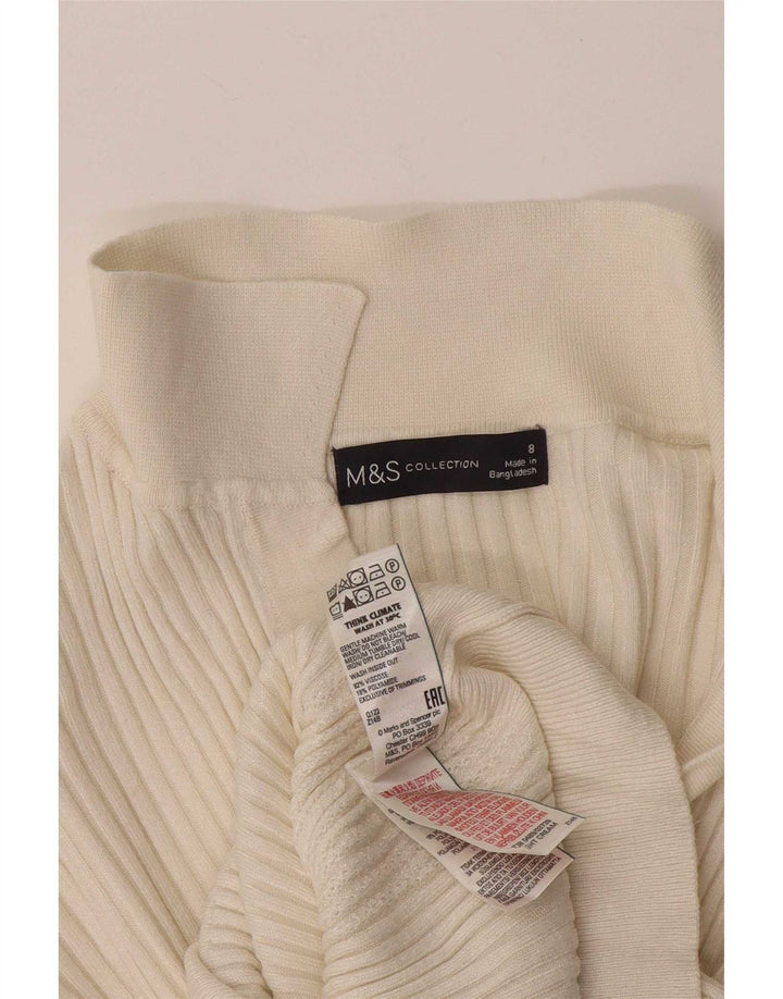Damski sweter polo Marks & Spencer UK 8 Small White Viscose