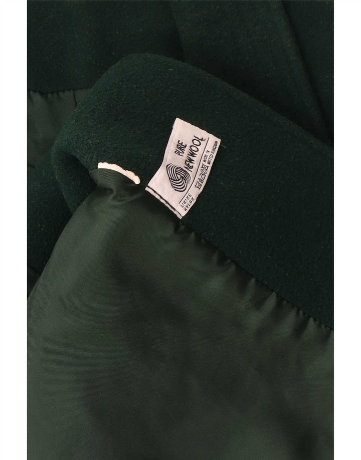 Vintage damski płaszcz oversize z podwójnymi piersiami UK 18 XL, zielona nowa wełna