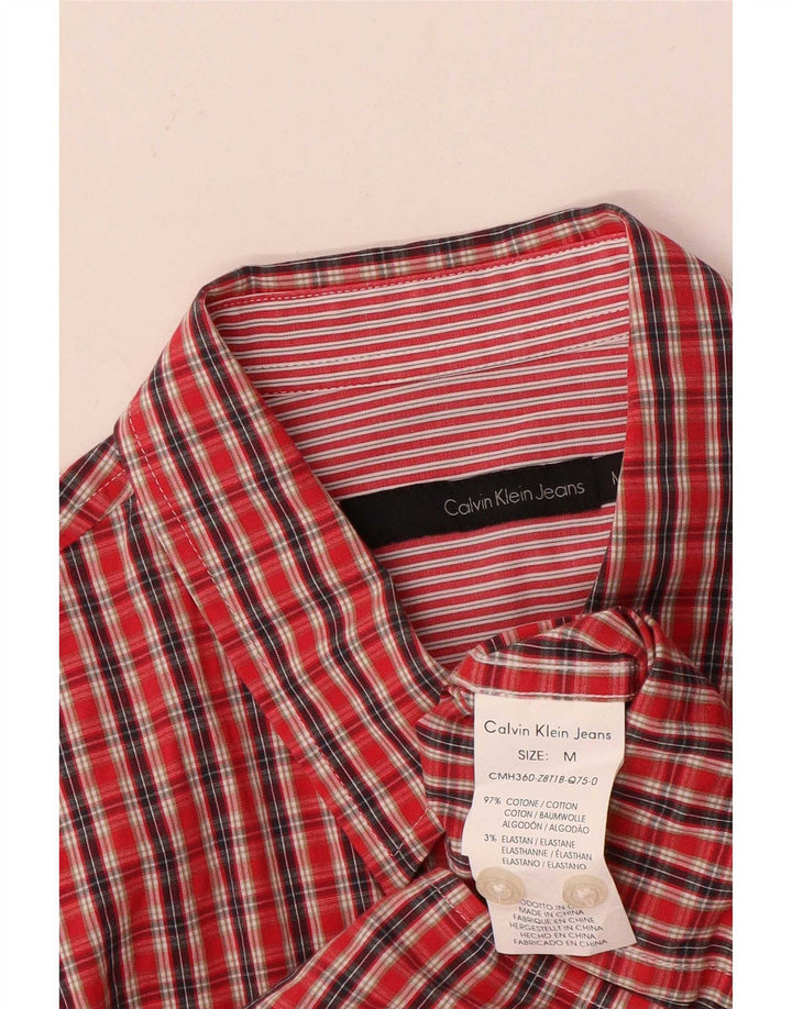 Koszula męska Calvin Klein Jeans, bawełniana w średnią czerwoną kratkę