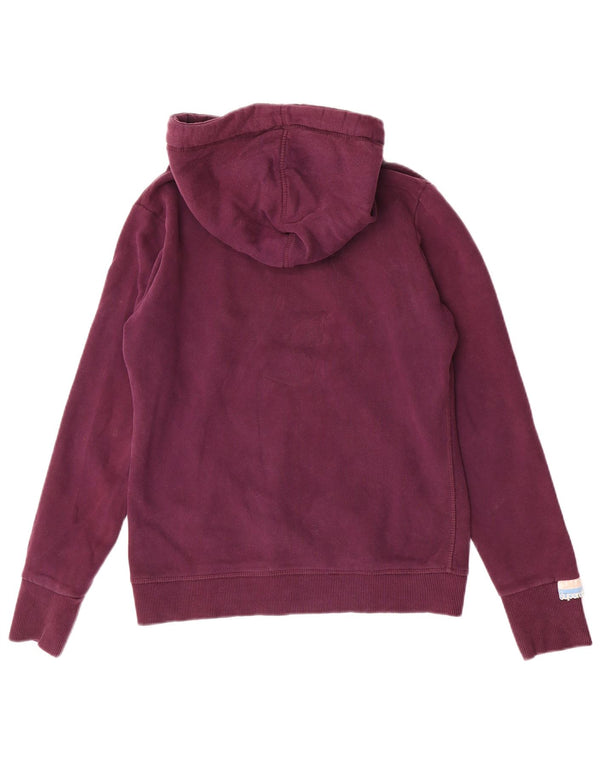 Damski sweter z kapturem Superdry, UK 12, średni bordowy, bawełniany