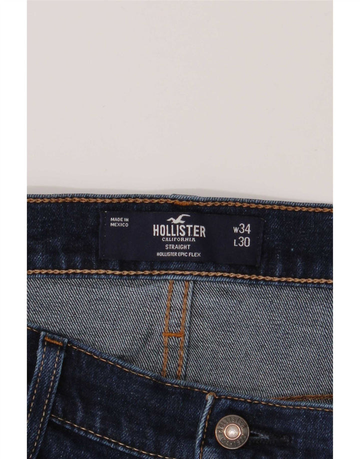 Męskie jeansy Hollister Flex Straight W34 L30 Niebieskie