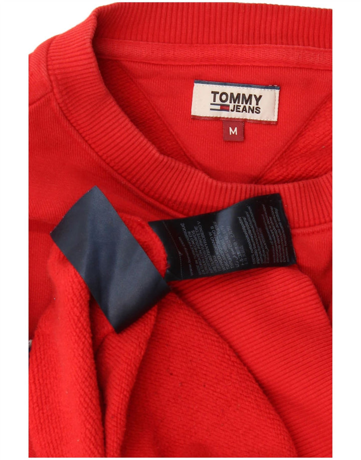 Damska bluza oversize Tommy Hilfiger z grafiką UK 14, średnia czerwień