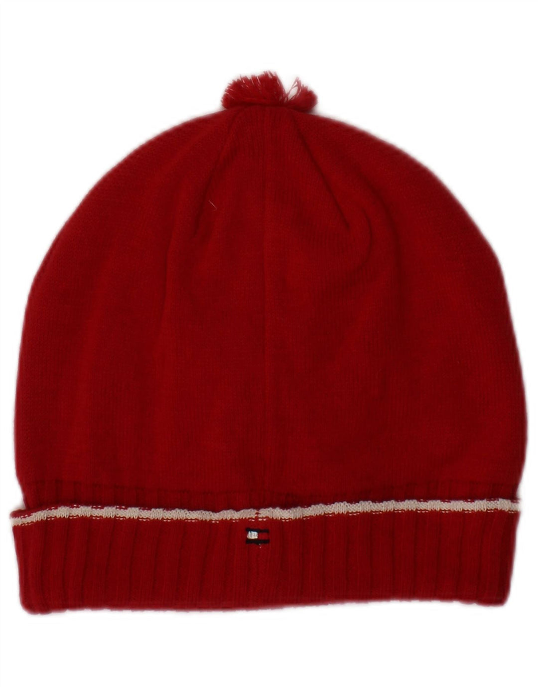 Damska dzianinowa czapka beanie Tommy Hilfiger, duża/XL, czerwona, bawełniana