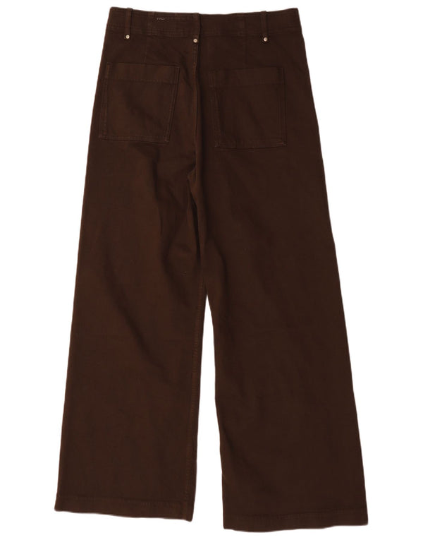 Damskie spodnie typu casual z wysokim stanem i szerokimi nogawkami Zara EU 42 Large W32 L29 Brown