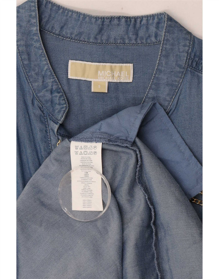 Damska sukienka typu shift Michael Kors UK 10 Small Blue Lyocell