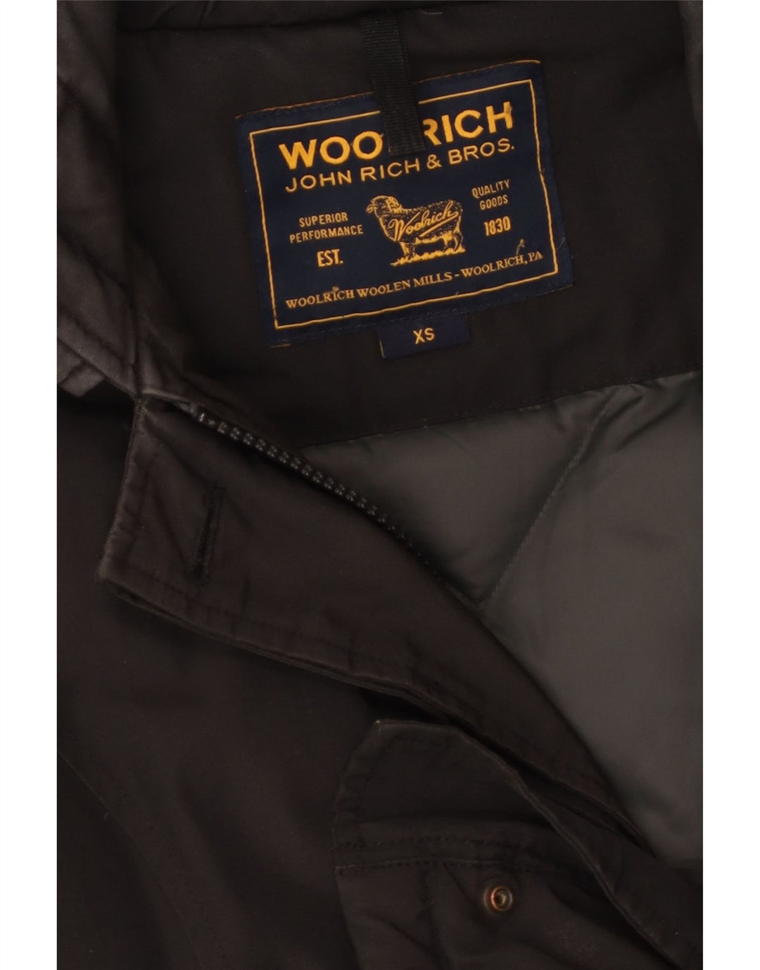 Damski ocieplany płaszcz z kapturem Woolrich UK 6 XS w kolorze czarnym