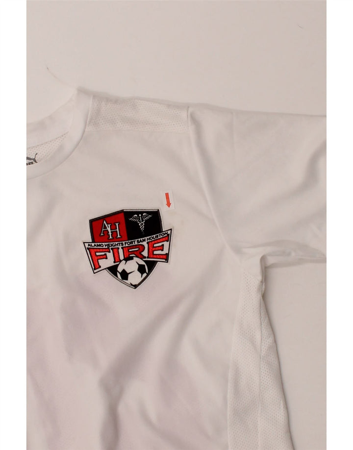 PUMA Boys Graphic T-Shirt Top 11-12 Years White Polyester Vintage Puma and Second-Hand Puma from Messina Hembry 