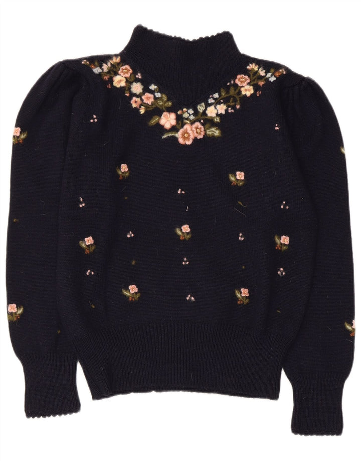 Sweter damski Herman Geist z golfem UK 14, średni granatowy