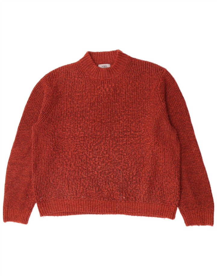 Marks & Spencer Męski sweter z golfem XL, czerwony akryl