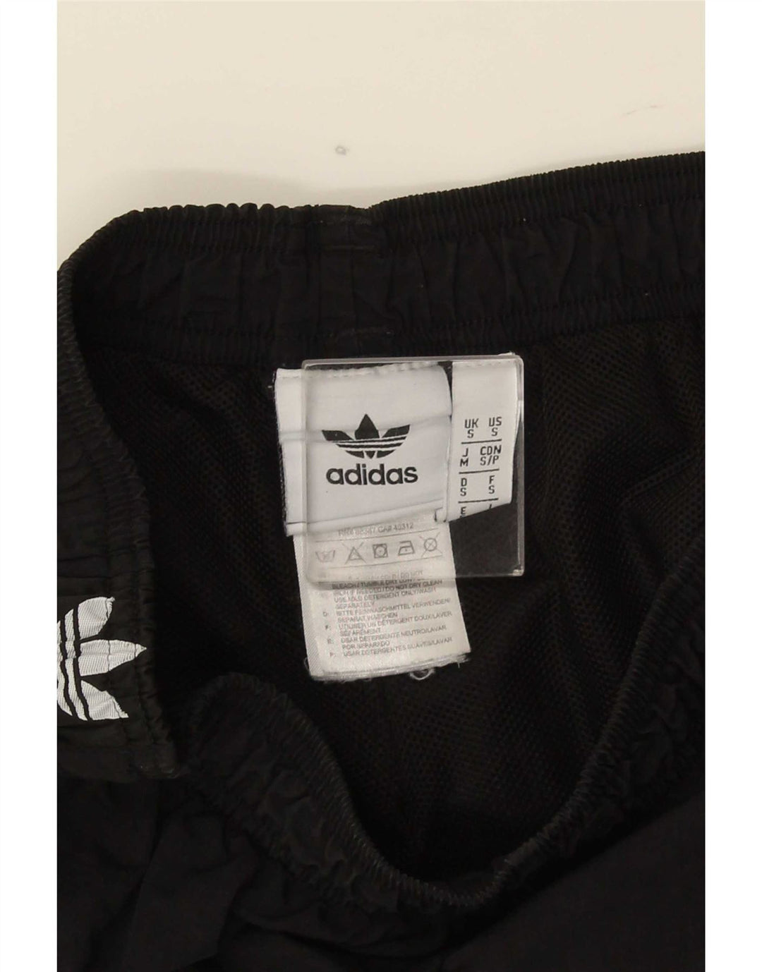 Męskie spodenki sportowe Adidas z grafiką, małe, czarne, poliestrowe