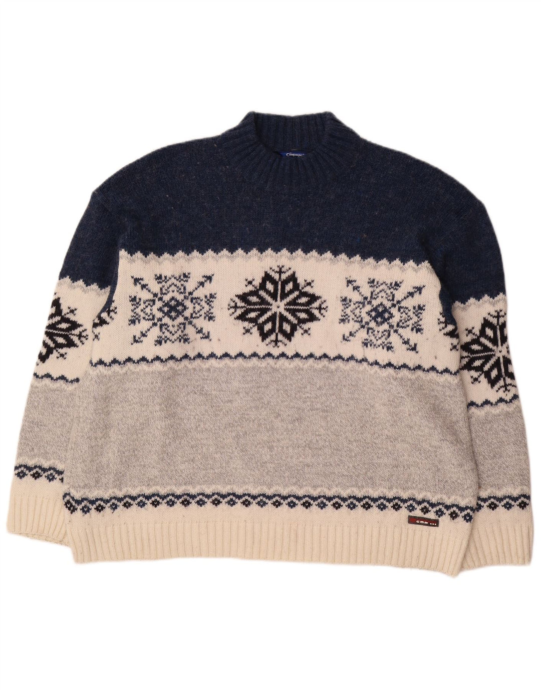 Męski sweter z golfem Campagnolo XL, wielokolorowy, wełniany Fair Isle