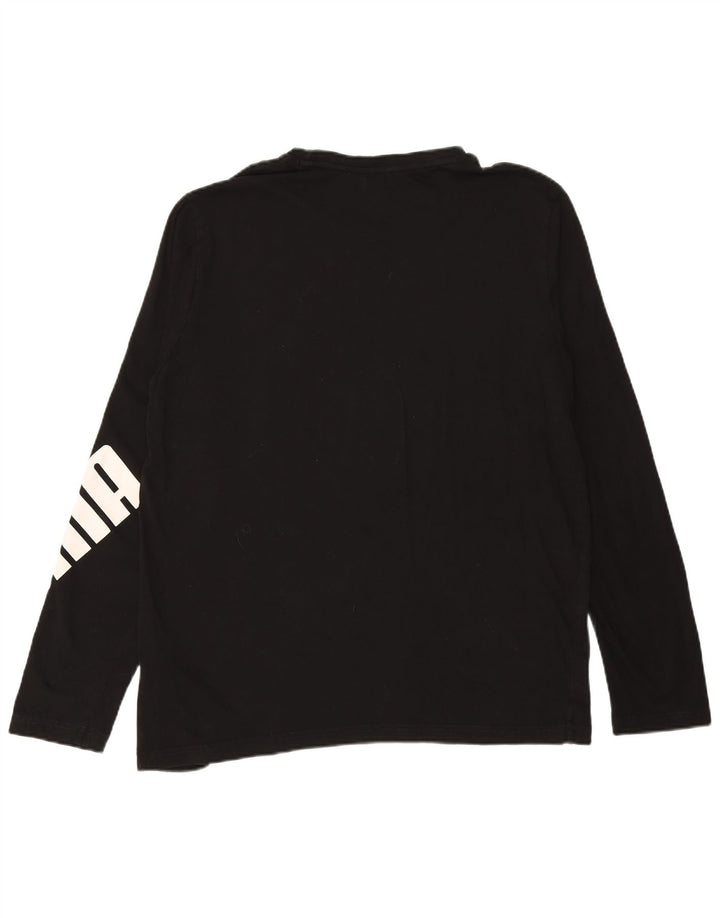 Męski graficzny top PUMA z długim rękawem, duży, czarny, bawełniany