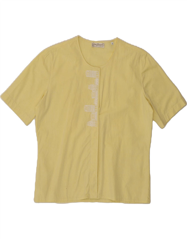 VINTAGE Womens Graphic Oversized Blouse Top IT 40 Small Yellow Vintage Vintage and Second-Hand Vintage from Messina Hembry 