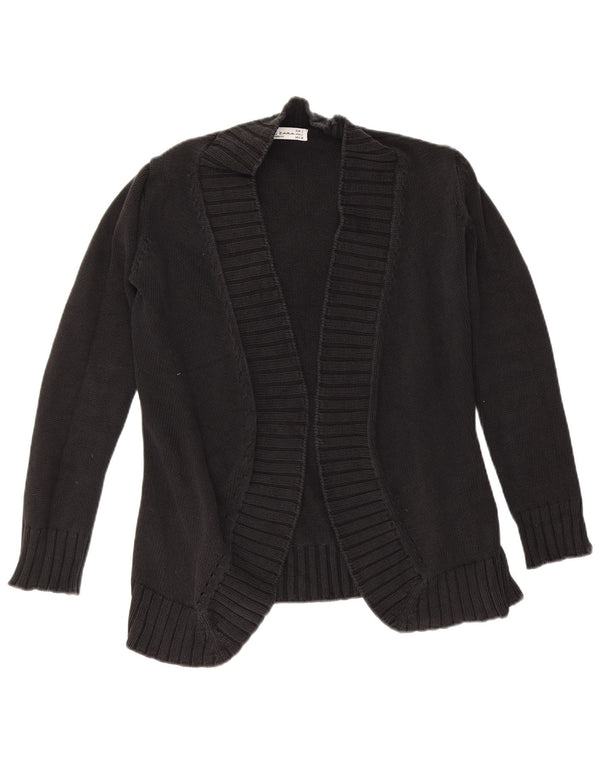 Sweter damski Zara z otwartym kardiganem UK 14, duży, czarny, bawełniany