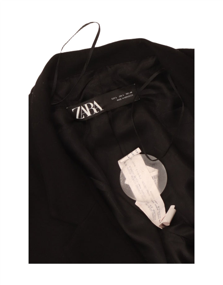 Damska marynarka Zara Longline Open Blazer UK 14, duża, czarna