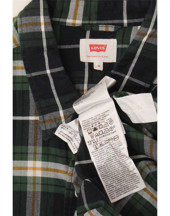 Męska koszula flanelowa Levi's, bawełniana w średnią zieloną kratkę