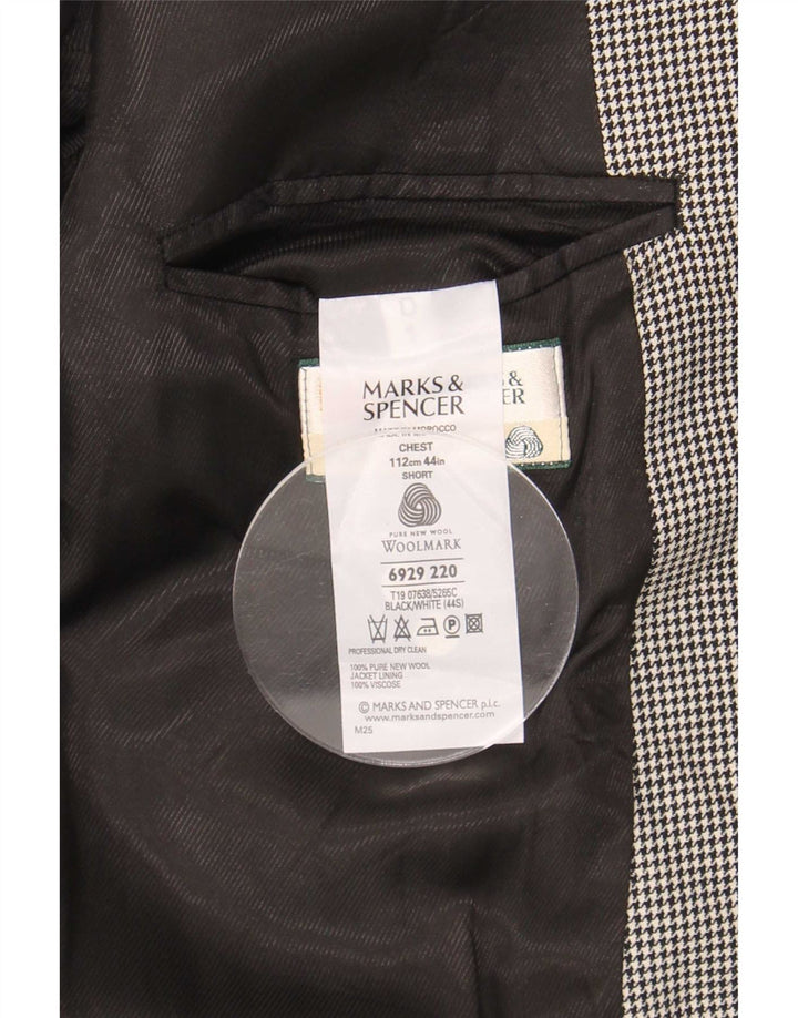 Marks & Spencer Męska marynarka zapinana na 2 guziki, UK 44 XL, czarna pepitka