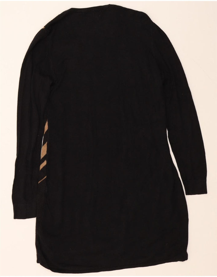 MOSSIMO Womens Longline Crew Neck Jumper Sweater UK 16 Large Black Chevron Vintage Mossimo and Second-Hand Mossimo from Messina Hembry 